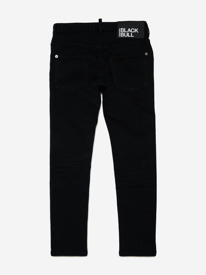 Dsquared2 男童黑色 Skater 生态牛仔裤