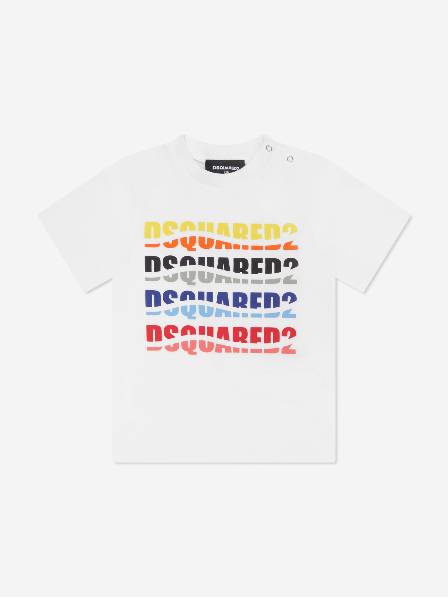 Dsquared2 Baby 多徽标 T 恤 (白色)