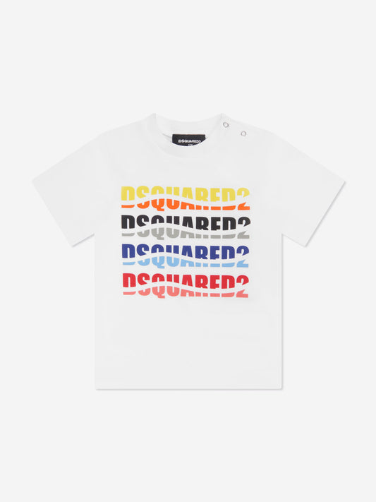 Dsquared2 Baby 多徽标 T 恤 (白色)