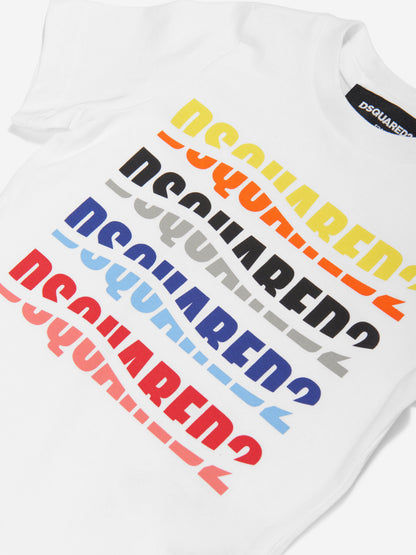 Dsquared2 Baby 多徽标 T 恤 (白色)