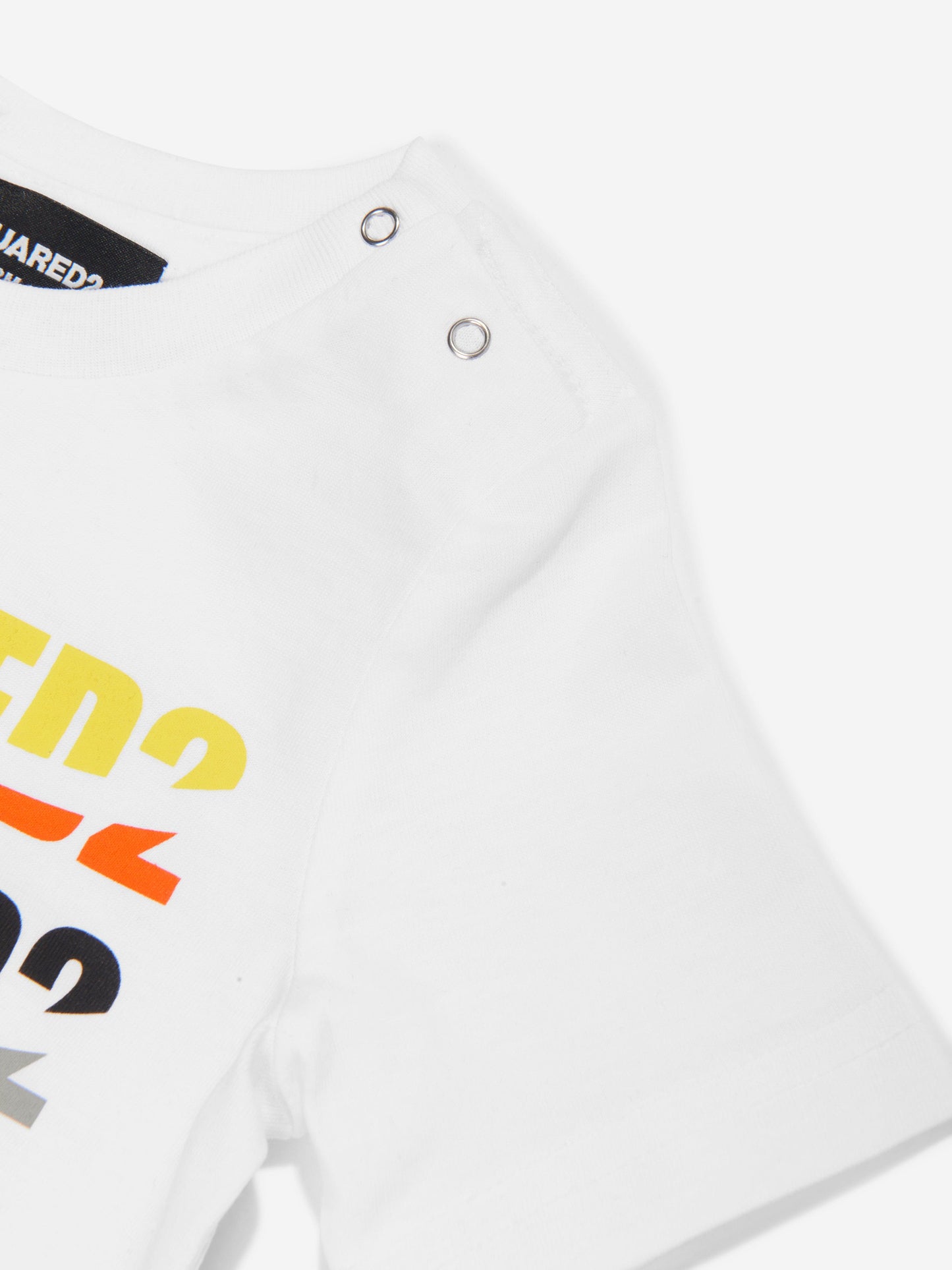Dsquared2 Baby 多徽标 T 恤 (白色)