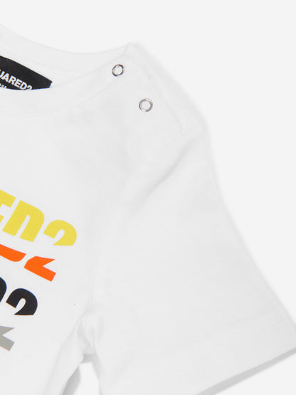 Dsquared2 Baby 多徽标 T 恤 (白色)