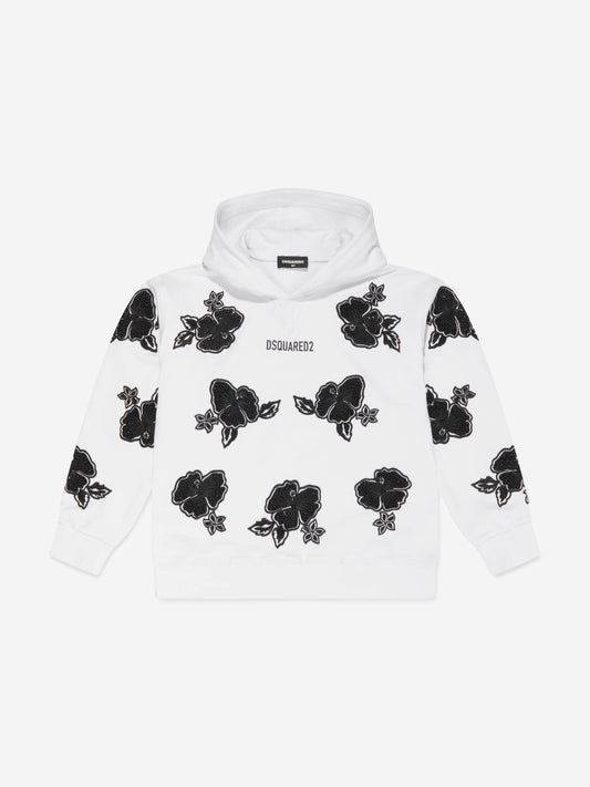 Dsquared2 儿童宽松连帽衫（白色）
