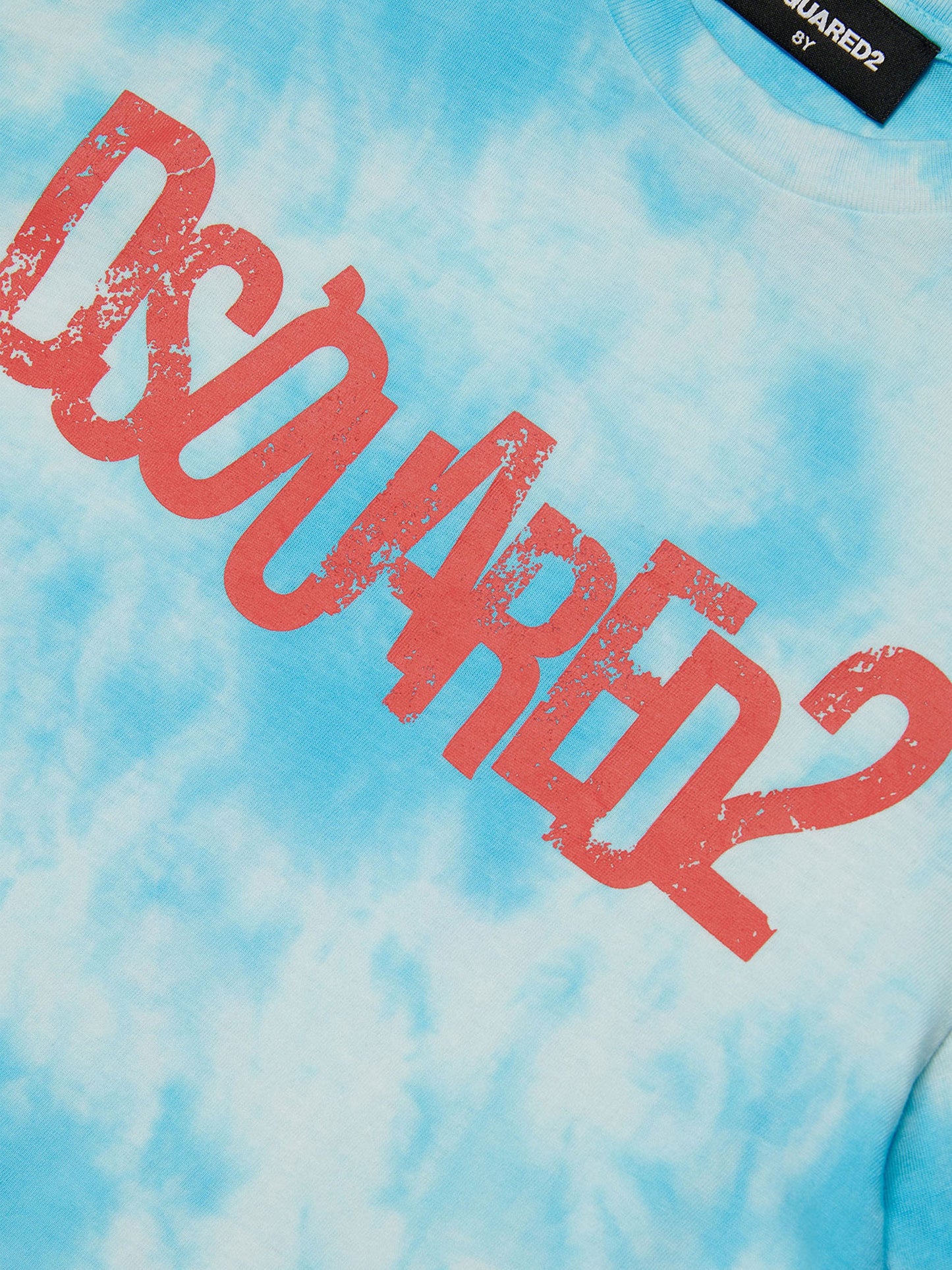 Dsquared2 儿童扎染徽标 T 恤（蓝色）