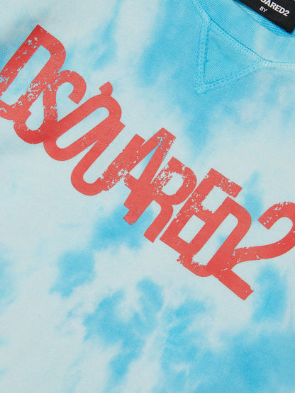 Dsquared2 儿童扎染徽标运动衫（蓝色）