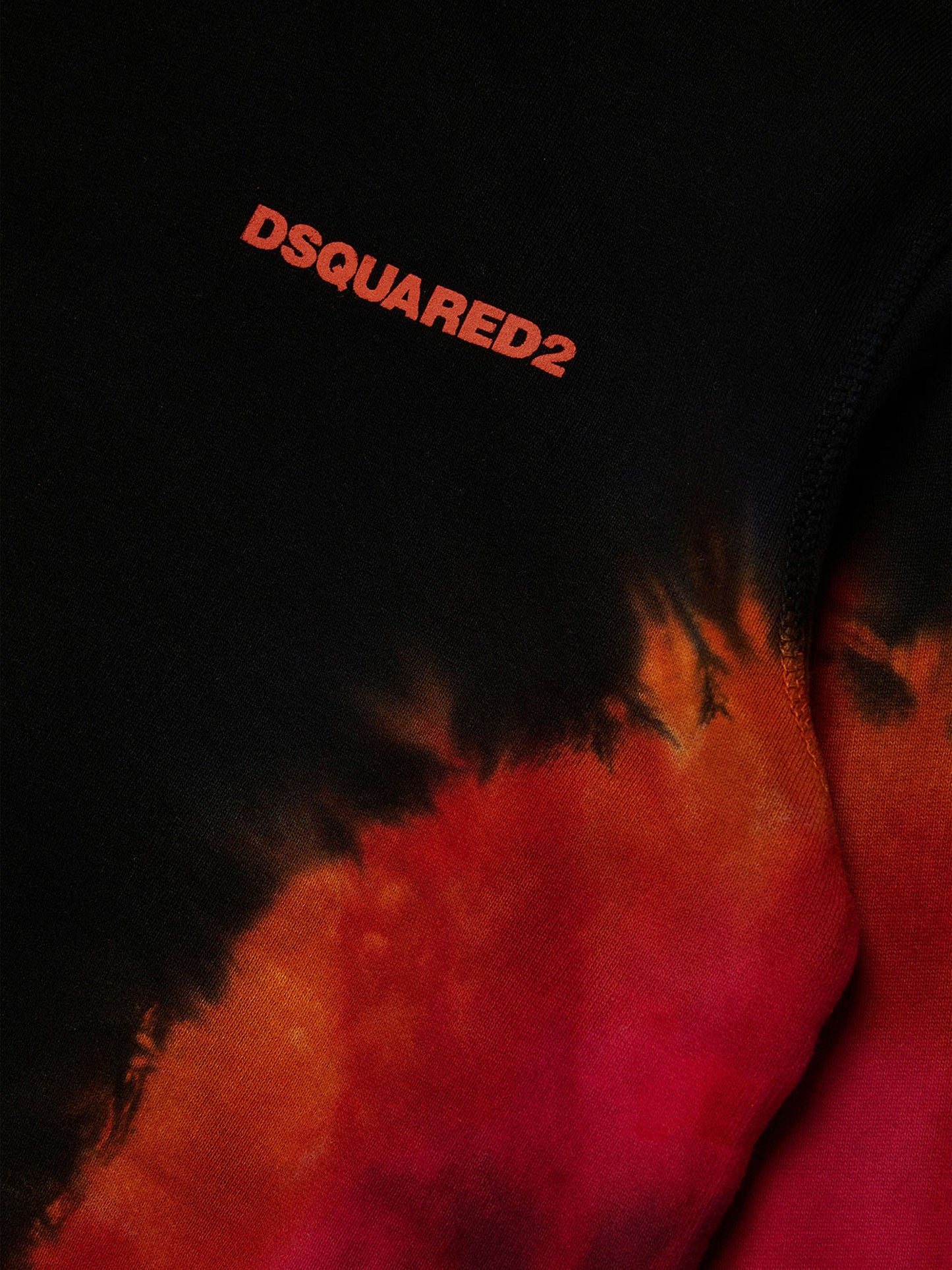 Dsquared2 男童扎染徽标连帽衫（黑色）