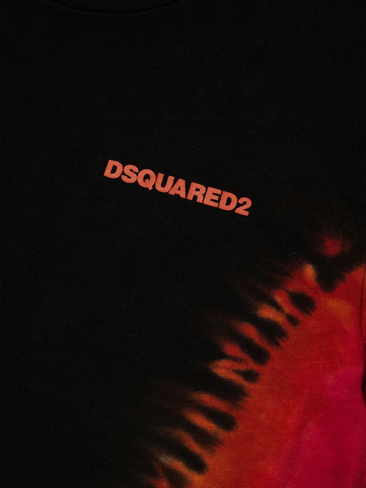 Dsquared2 男童扎染徽标 T 恤（黑色）