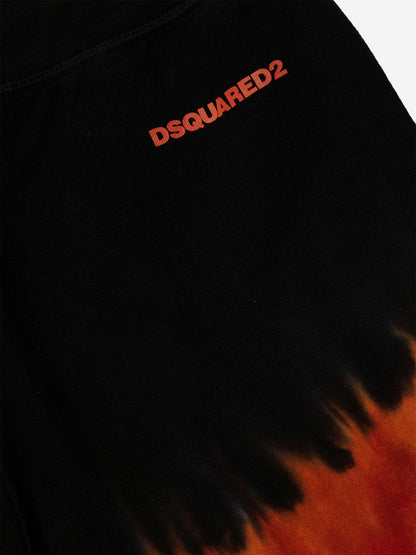Dsquared2 男童扎染徽标短裤（黑色）