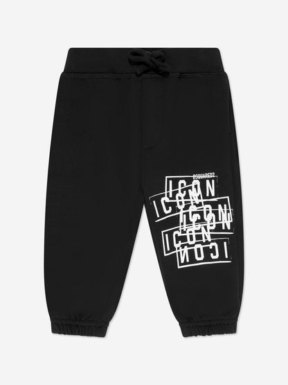 Dsquared2 Baby Multi Icon Logo 慢跑裤 - 黑色