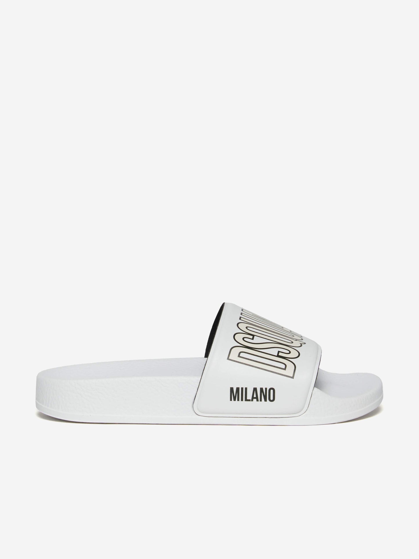 Kids Milano Logo Silders in White