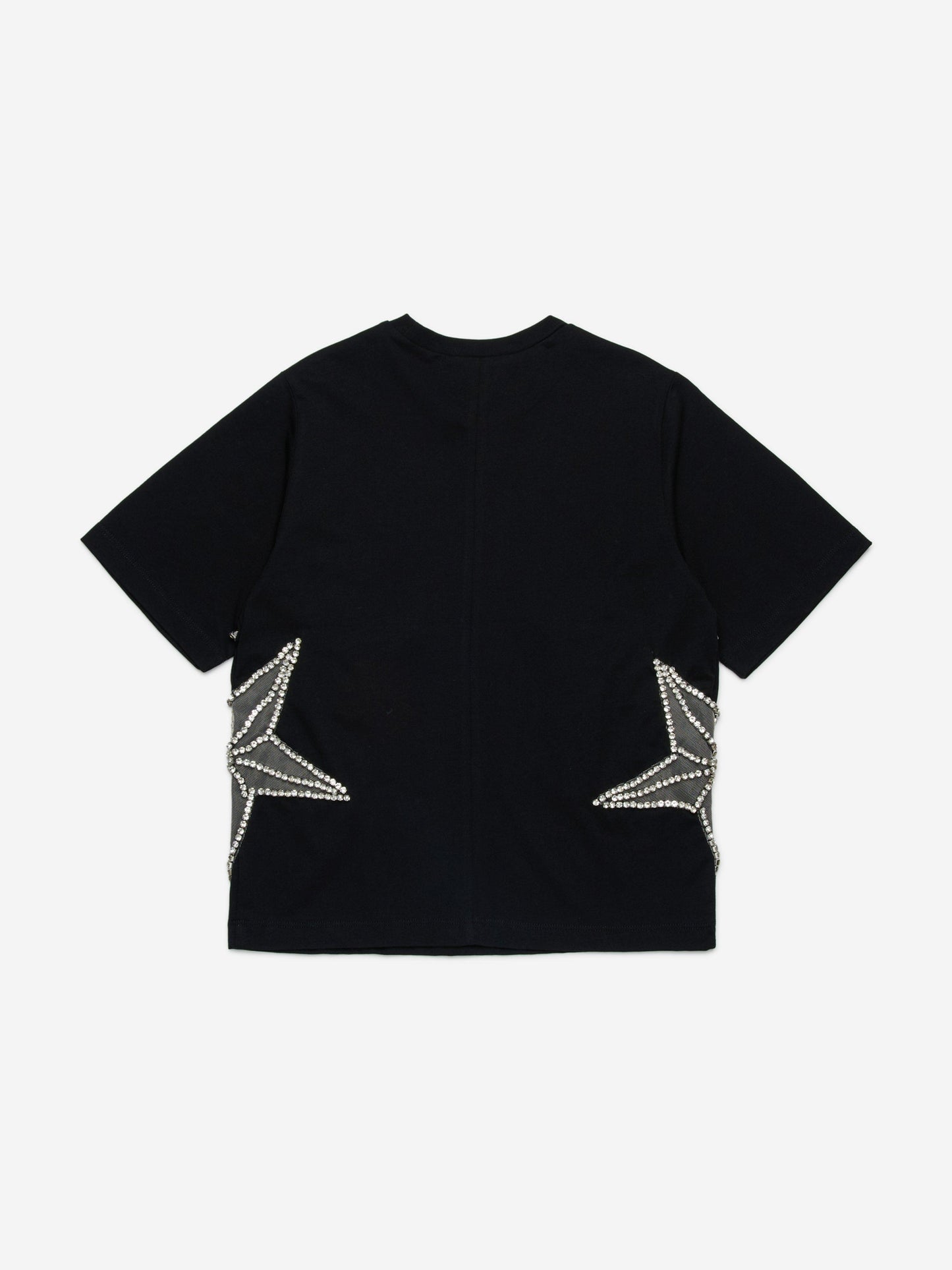 Girls Crystal Stars T-Shirt in Black