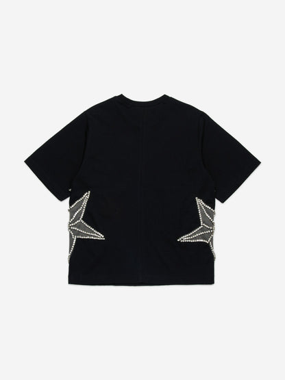Girls Crystal Stars T-Shirt in Black