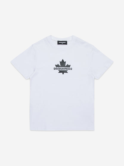Kids Maple Leaf Logo T-Shirt in White