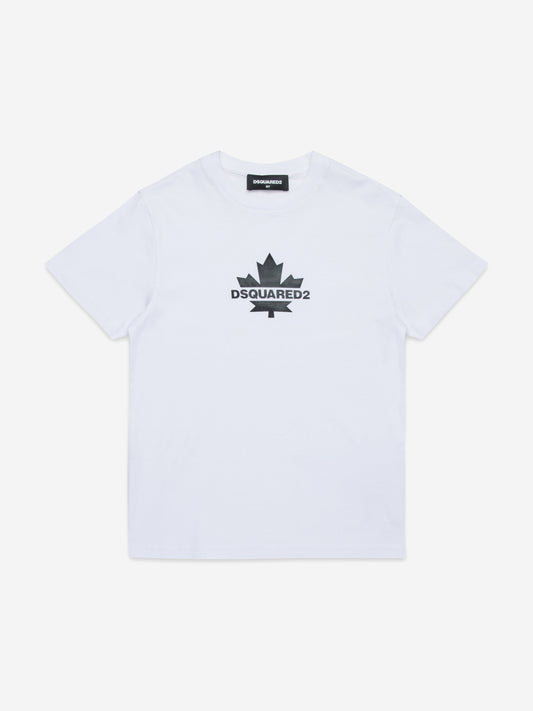 Kids Maple Leaf Logo T-Shirt in White