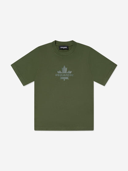 Kids Maple Leaf Logo T-Shirt in Green