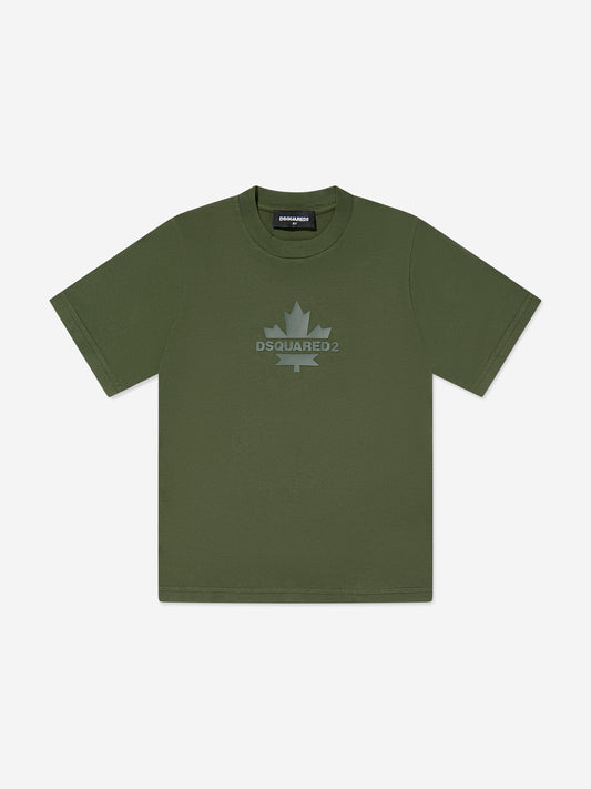 Kids Maple Leaf Logo T-Shirt in Green
