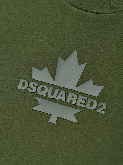 Kids Maple Leaf Logo T-Shirt in Green
