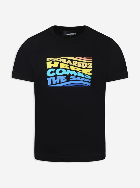 Kids Here Comes The Sun T-Shirt in Black