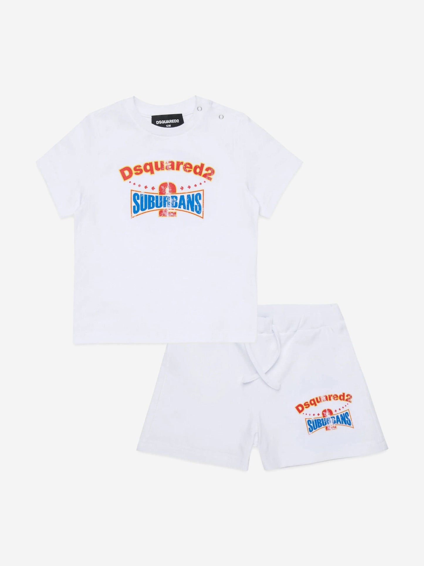 Baby Logo Short Set in White