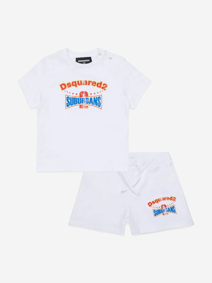 Baby Logo Short Set in White