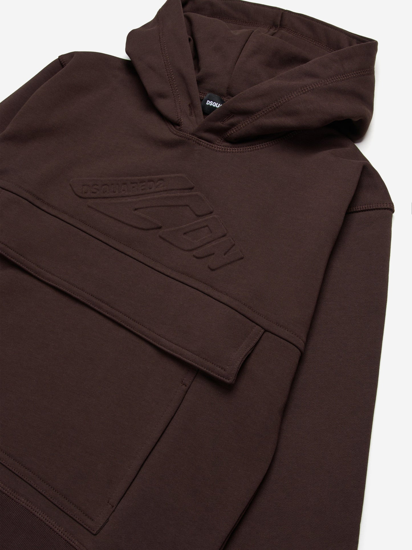 Kids Icon Pocket Hoodie in Brown