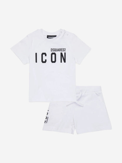 Baby Icon Short Pyjama Set in White
