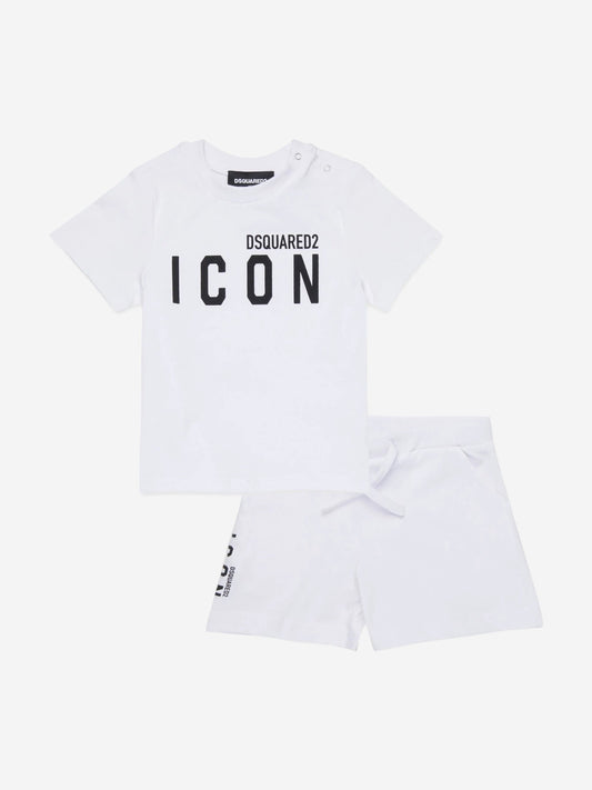 Baby Icon Short Pyjama Set in White