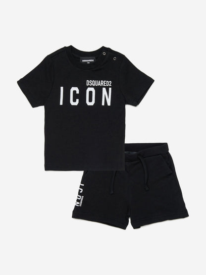 Baby Icon Short Pyjama Set in Black