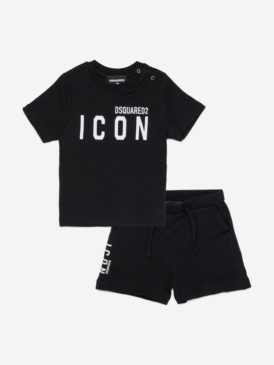 Baby Icon Short Pyjama Set in Black