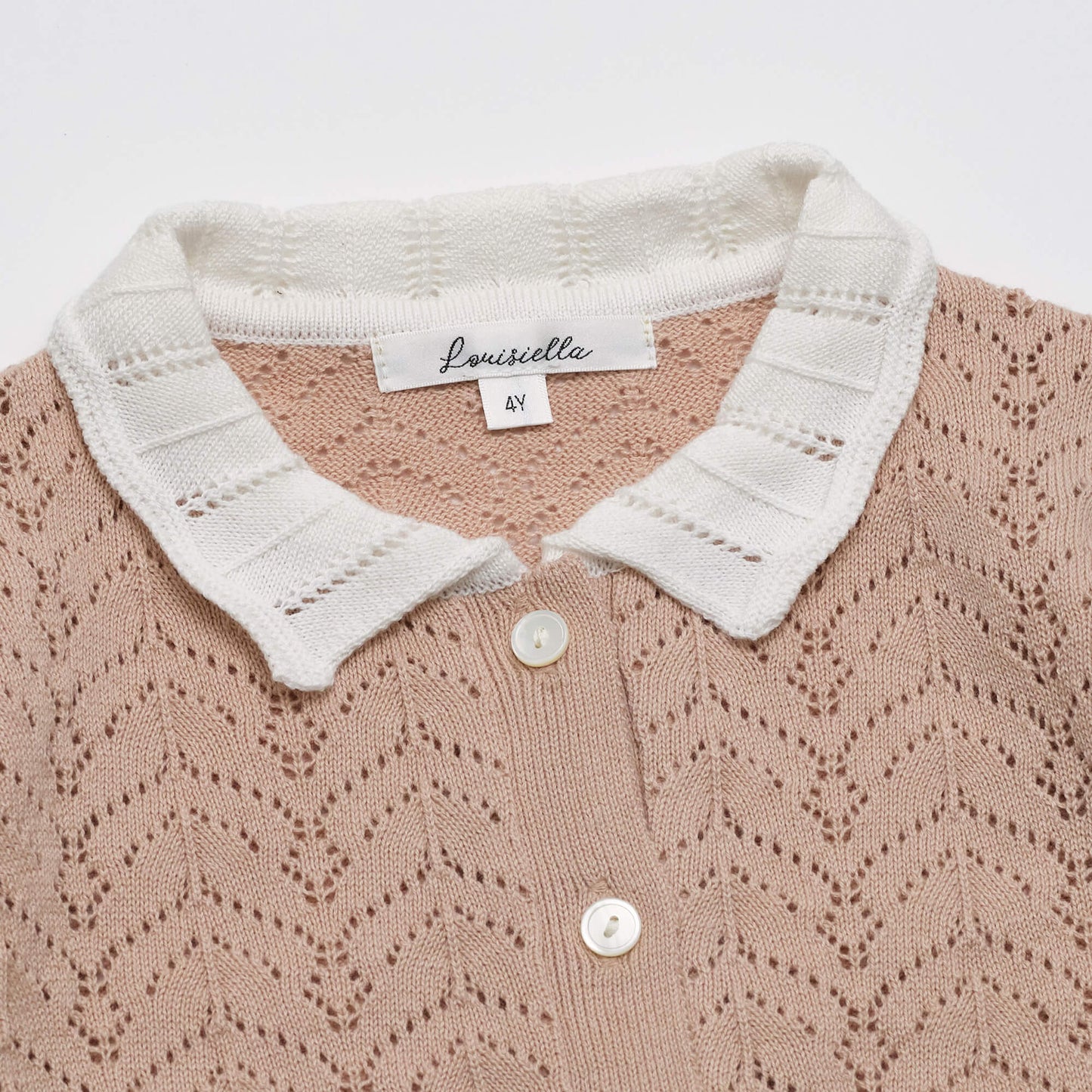 女童粉色针织开衫