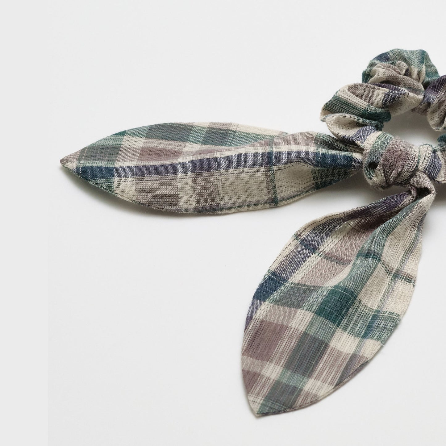 女童绿色格子发圈