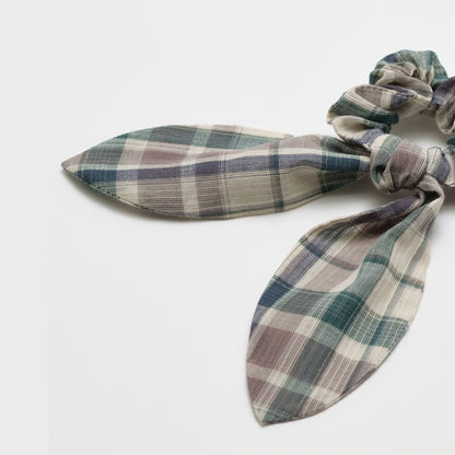 女童绿色格子发圈