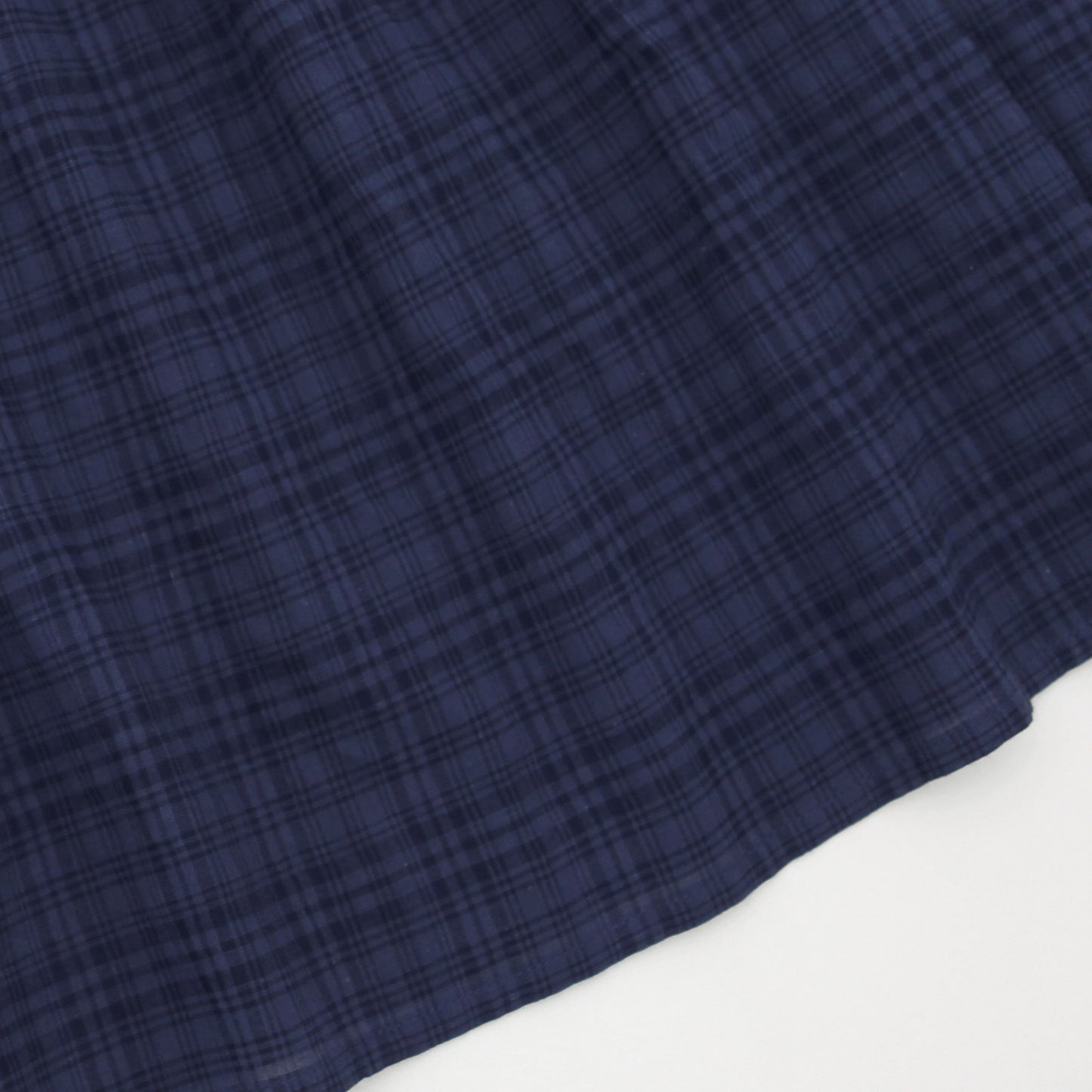 女童深蓝色格子棉连衣裙