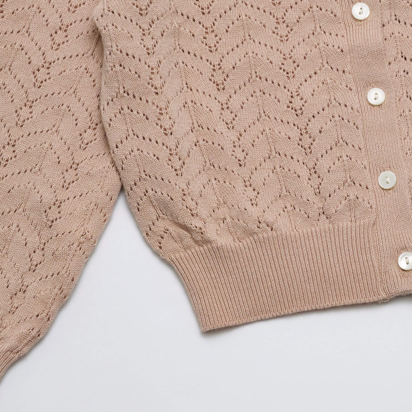 女童粉色针织开衫