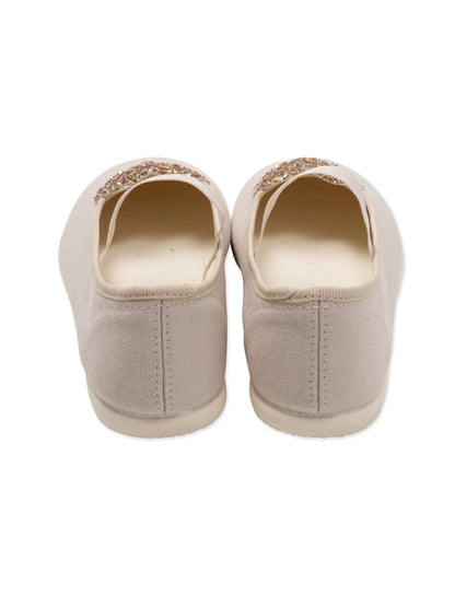 Girls Beige Glitter Shoes