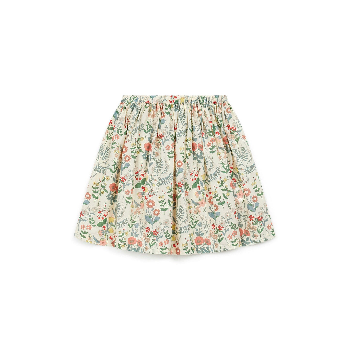 女童米色碎花短裙