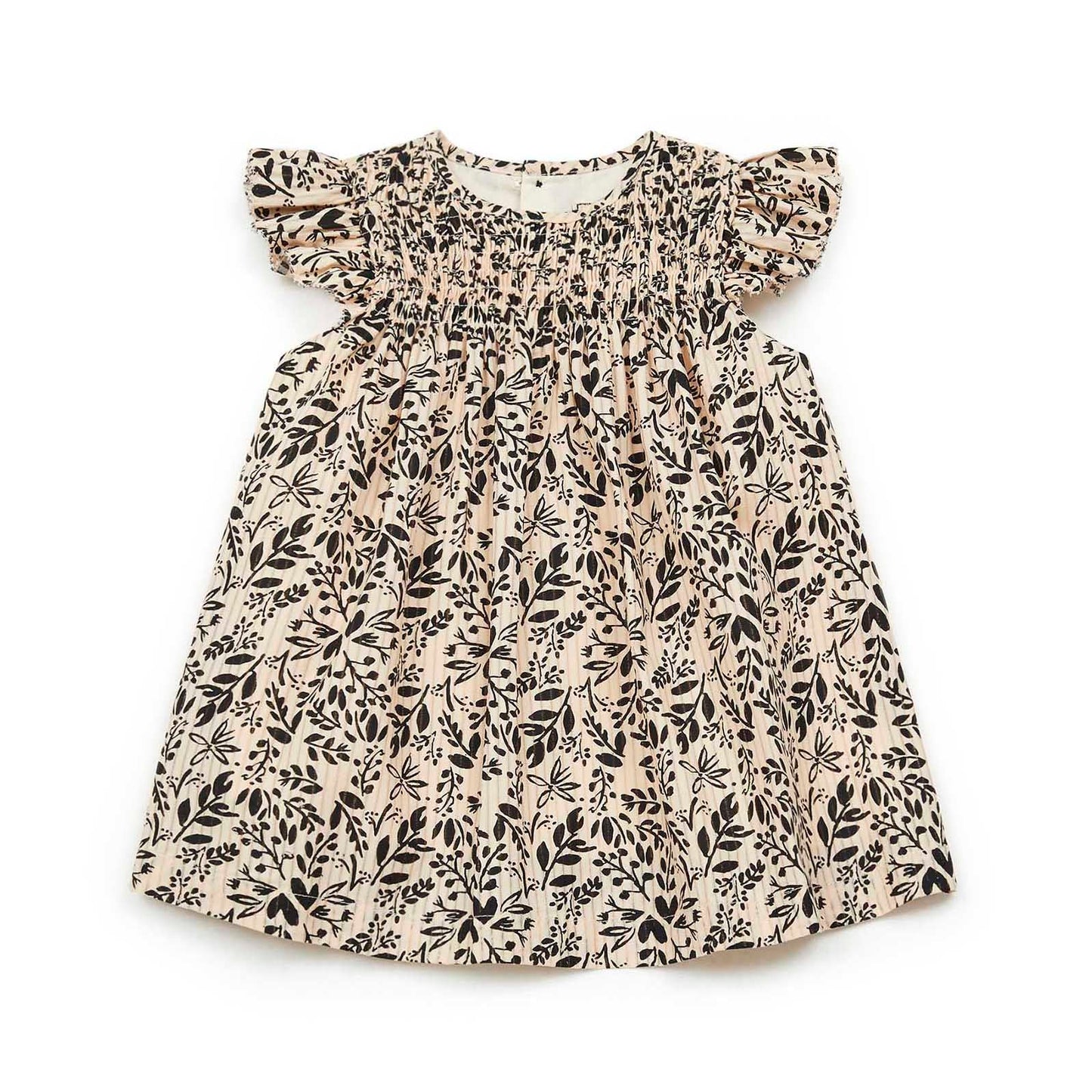 女婴米色碎花棉连衣裙