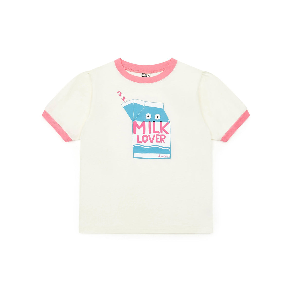 女童白色Logo棉T恤
