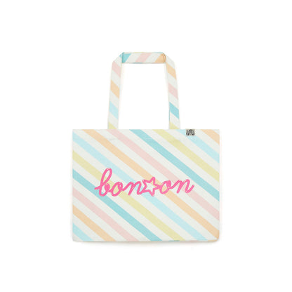 女童彩色条纹手提包