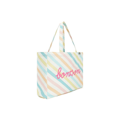 女童彩色条纹手提包
