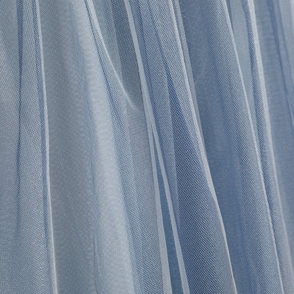 女童海蓝色编织吊带娃娃裙