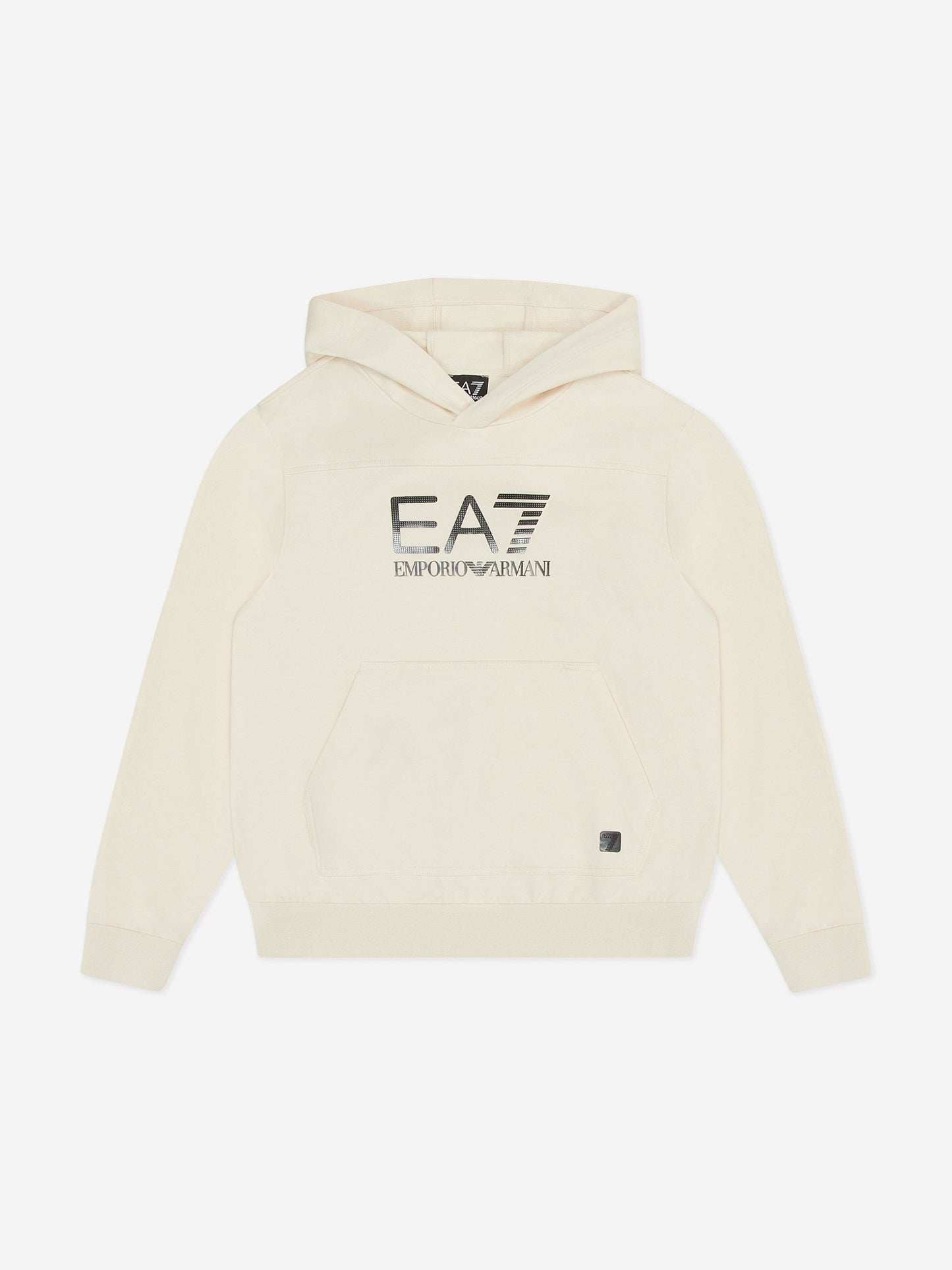 EA7 Emporio Armani 男童徽标连帽衫（米色）
