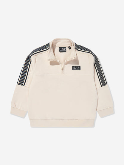 EA7 Emporio Armani 男童米色徽标运动衫