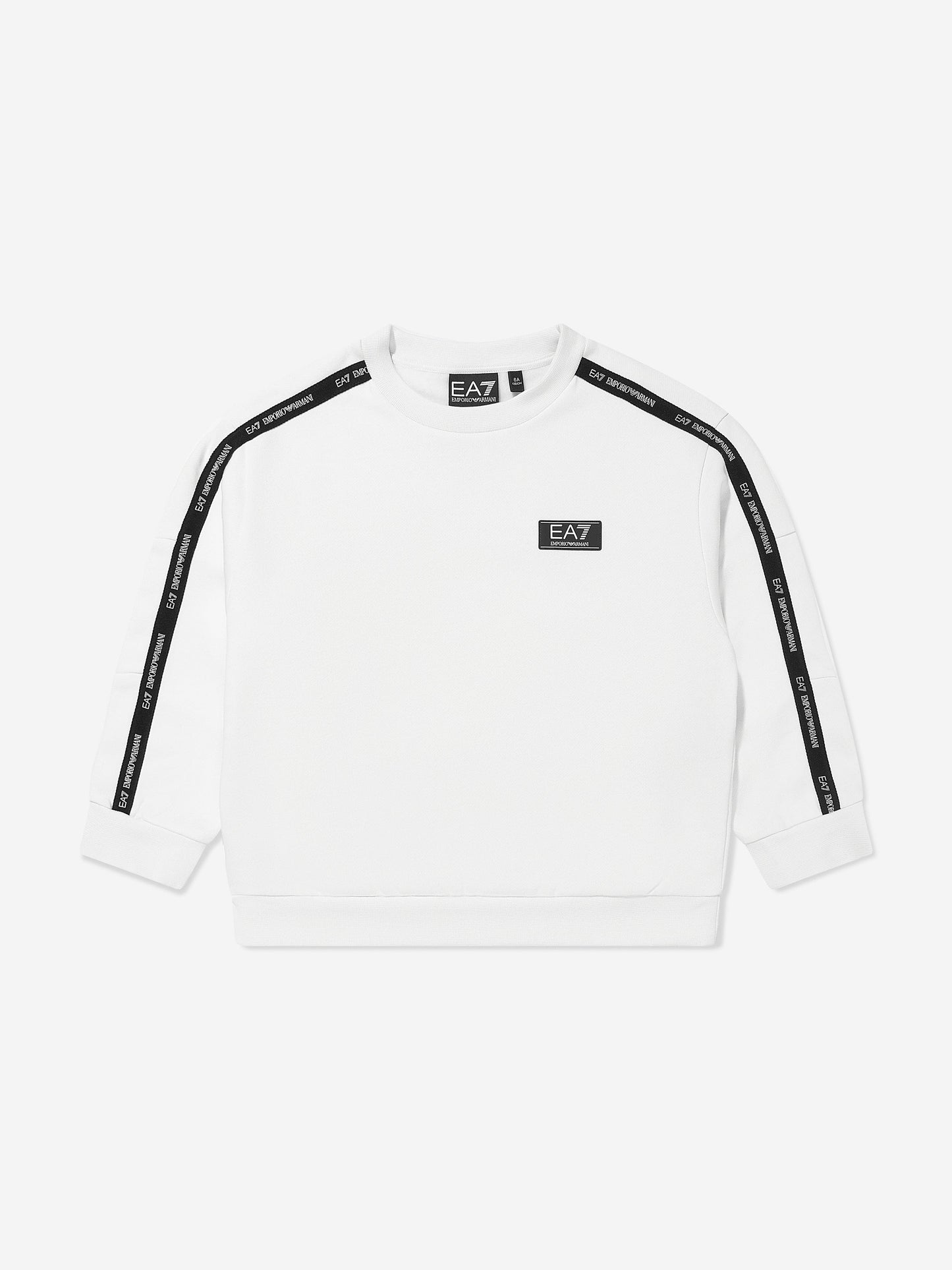 男童白色徽标运动衫