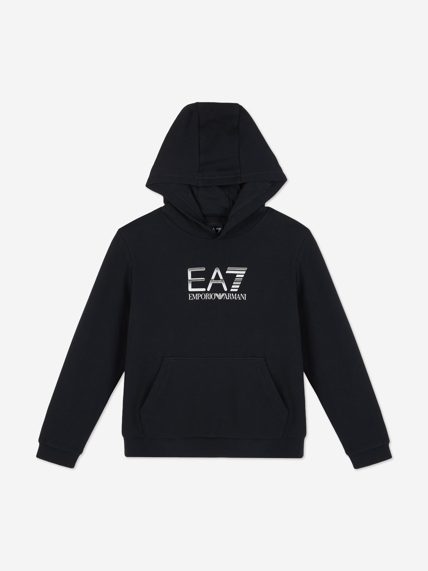 EA7 Emporio Armani 男童徽标连帽衫（黑色）