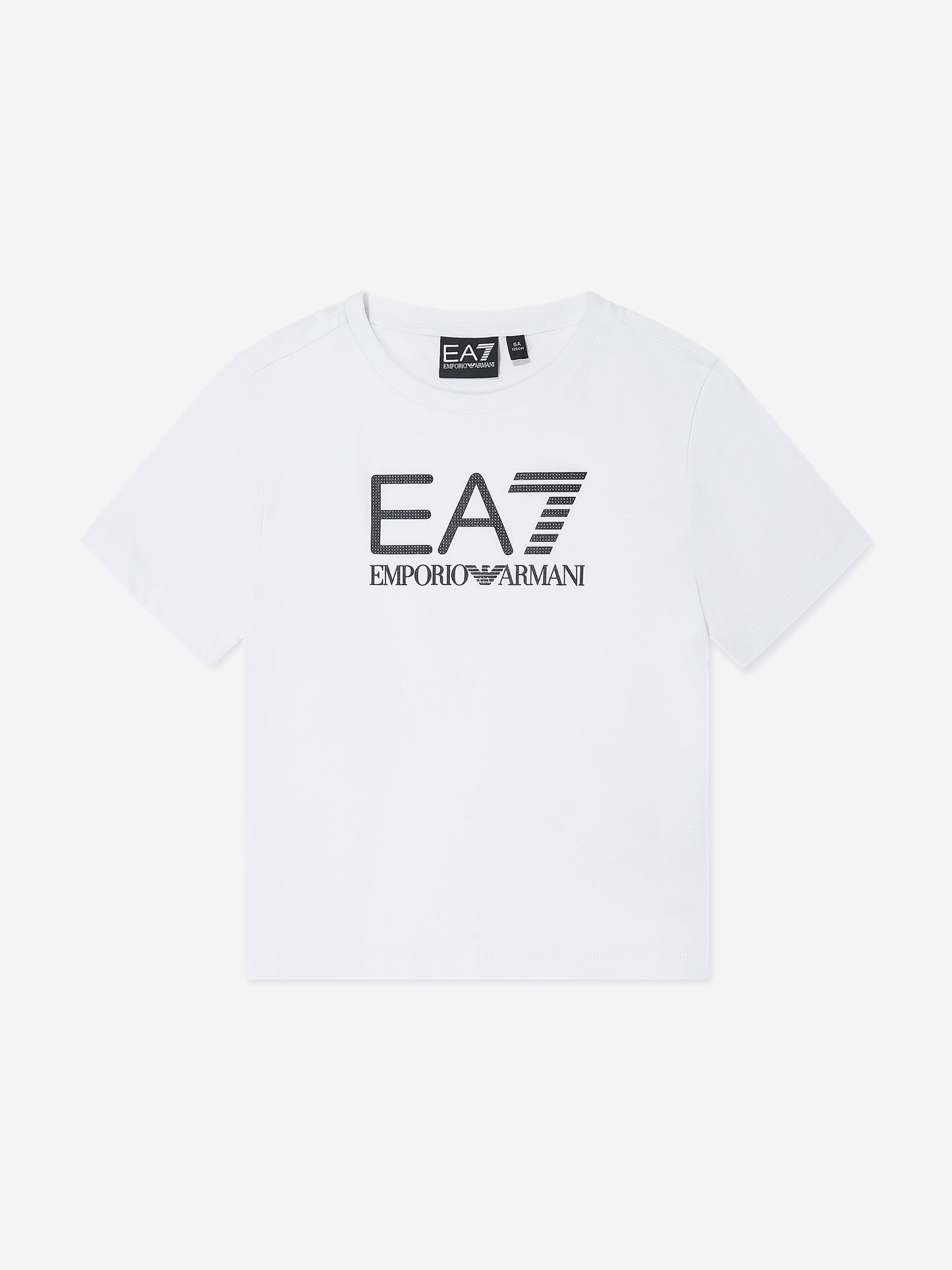 EA7 Emporio Armani 男童白色徽标 T 恤