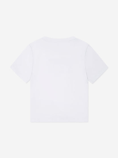 EA7 Emporio Armani 男童白色徽标 T 恤