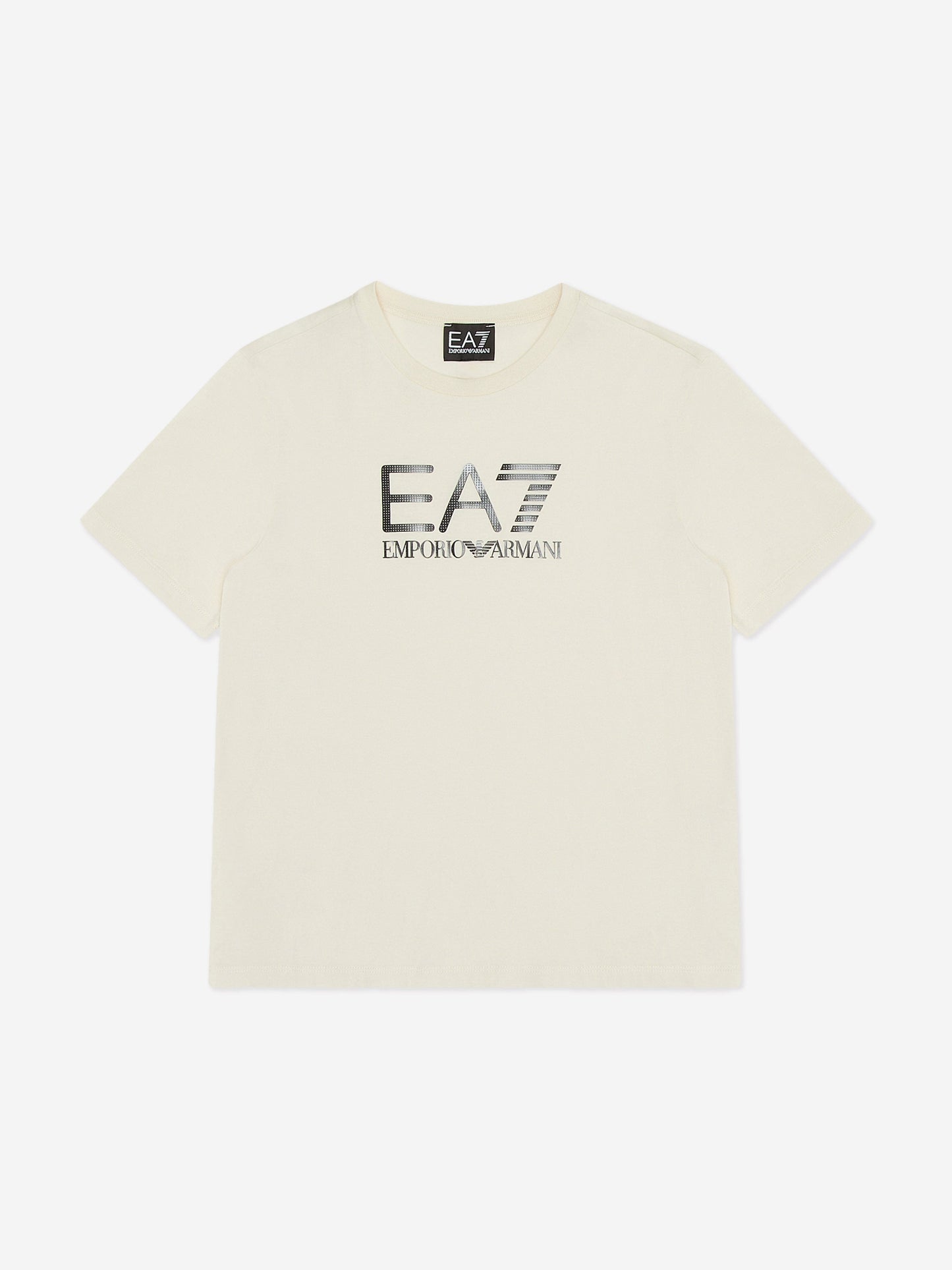 EA7 Emporio Armani 男童徽标 T 恤（米色）