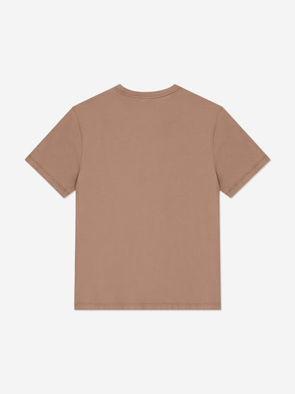 EA7 Emporio Armani 男童棕色徽标 T 恤