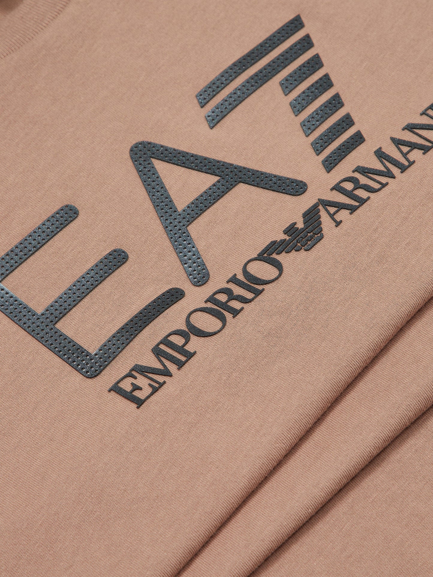 EA7 Emporio Armani 男童棕色徽标 T 恤